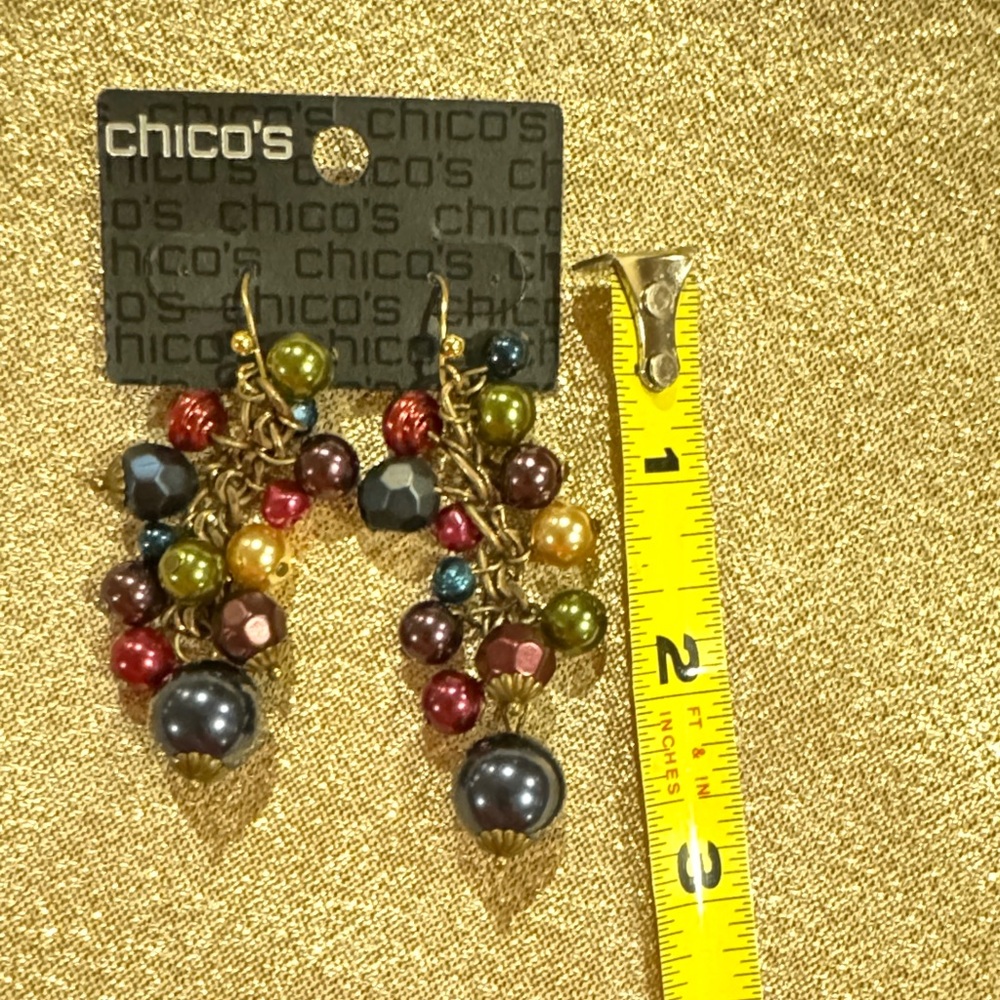 Chico's Beaded Cluster Earrings - Like New